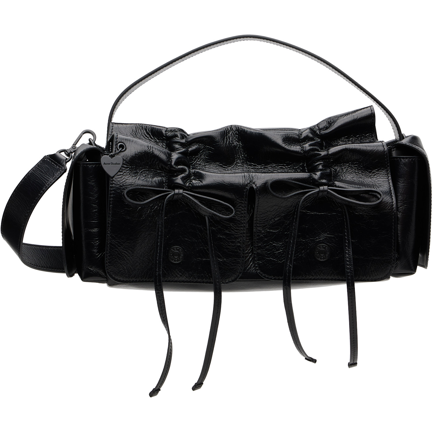 Acne Studios Black Multipocket Shoulder Bag In 900 Black