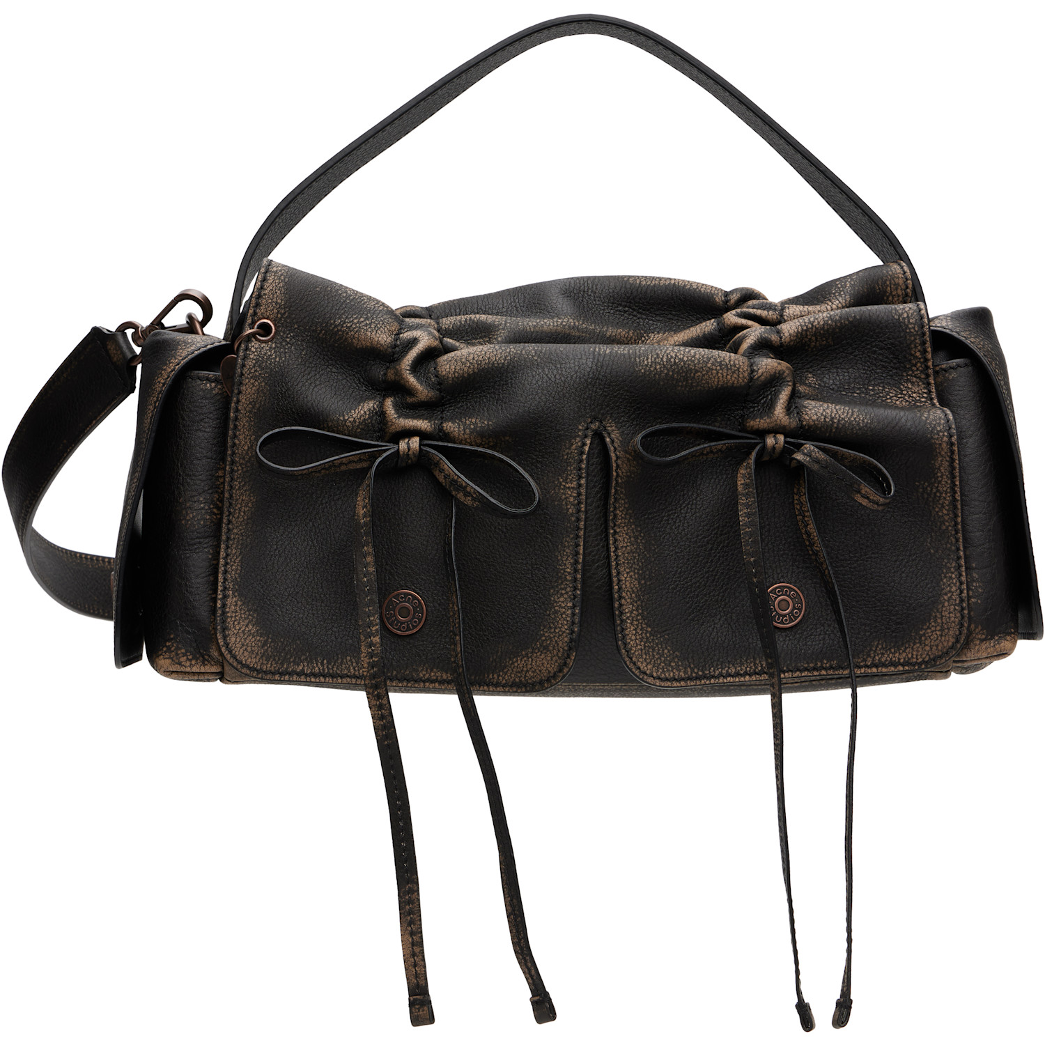 Acne Studios Brown Multipocket Shoulder Bag In Aip Dark Brown/beige