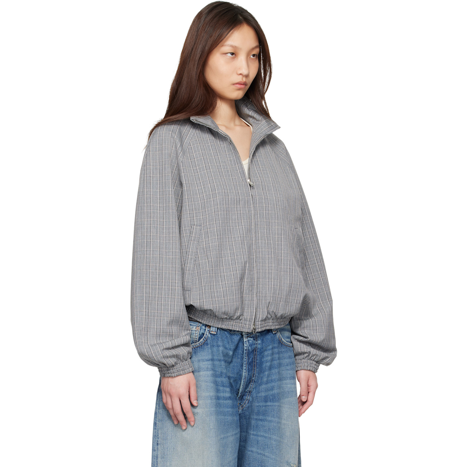 Acne Studios Gray Technical Check Jacket 