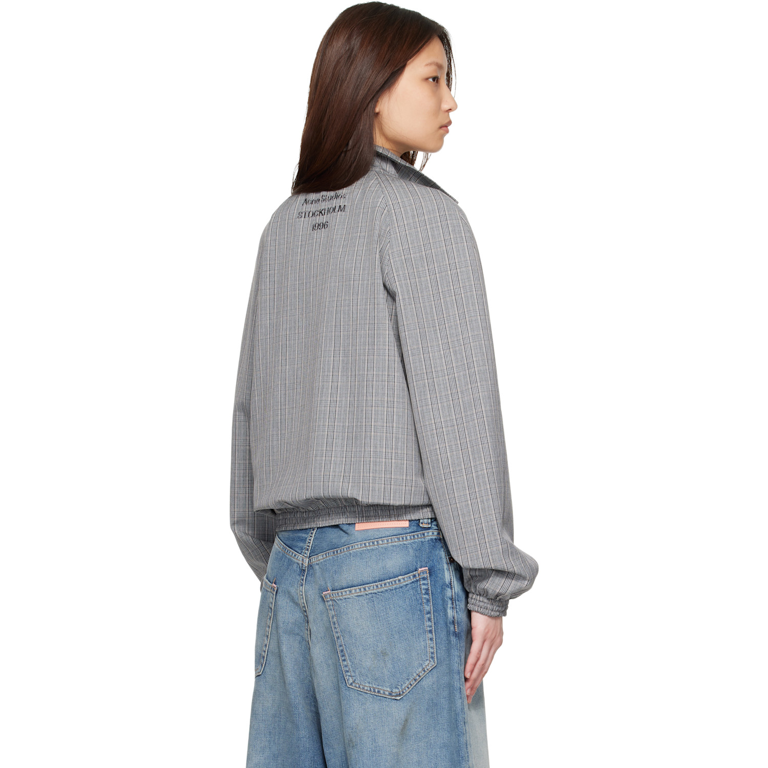  Acne Studios Gray Technical Check Jacket 
