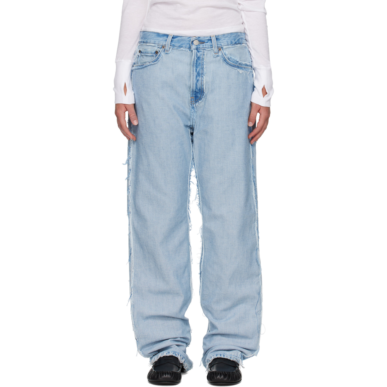 Acne Studios Blue Frayed Jeans