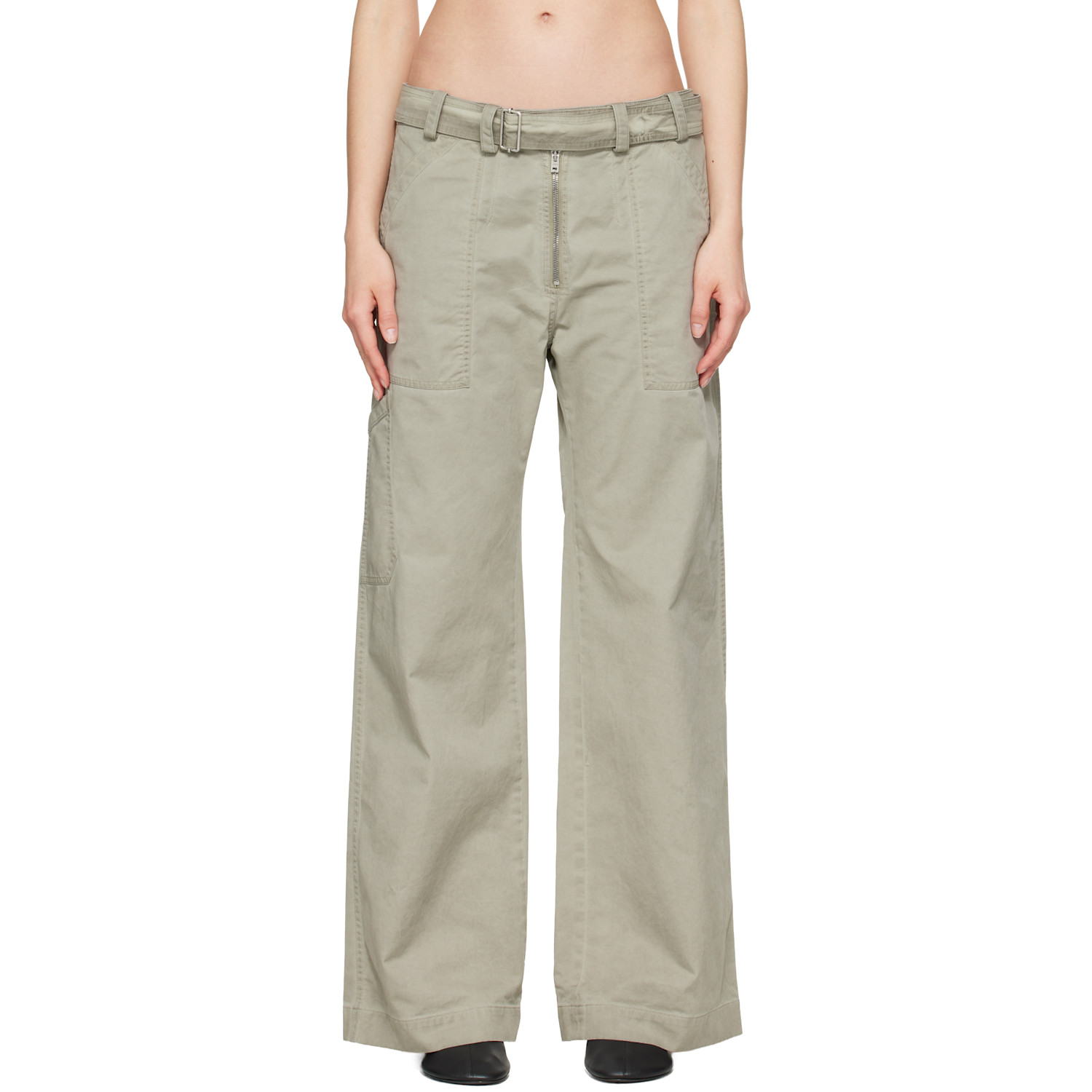Acne Studios Gray Twill Belt Trousers