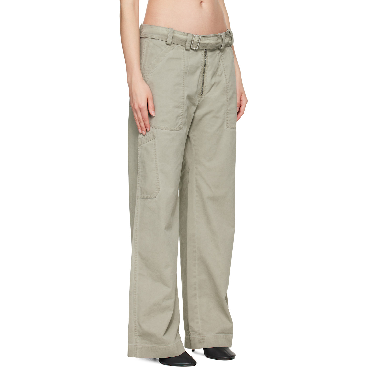  Acne Studios Gray Twill Belt Trousers 