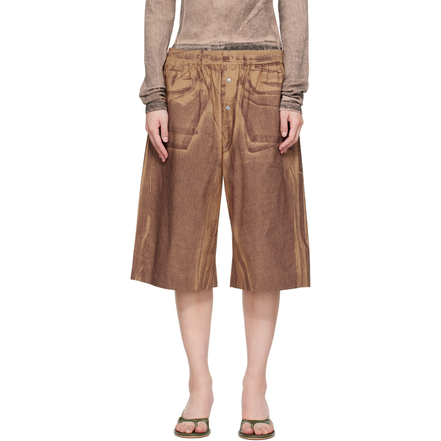 Acne Studios Tan Printed Shorts