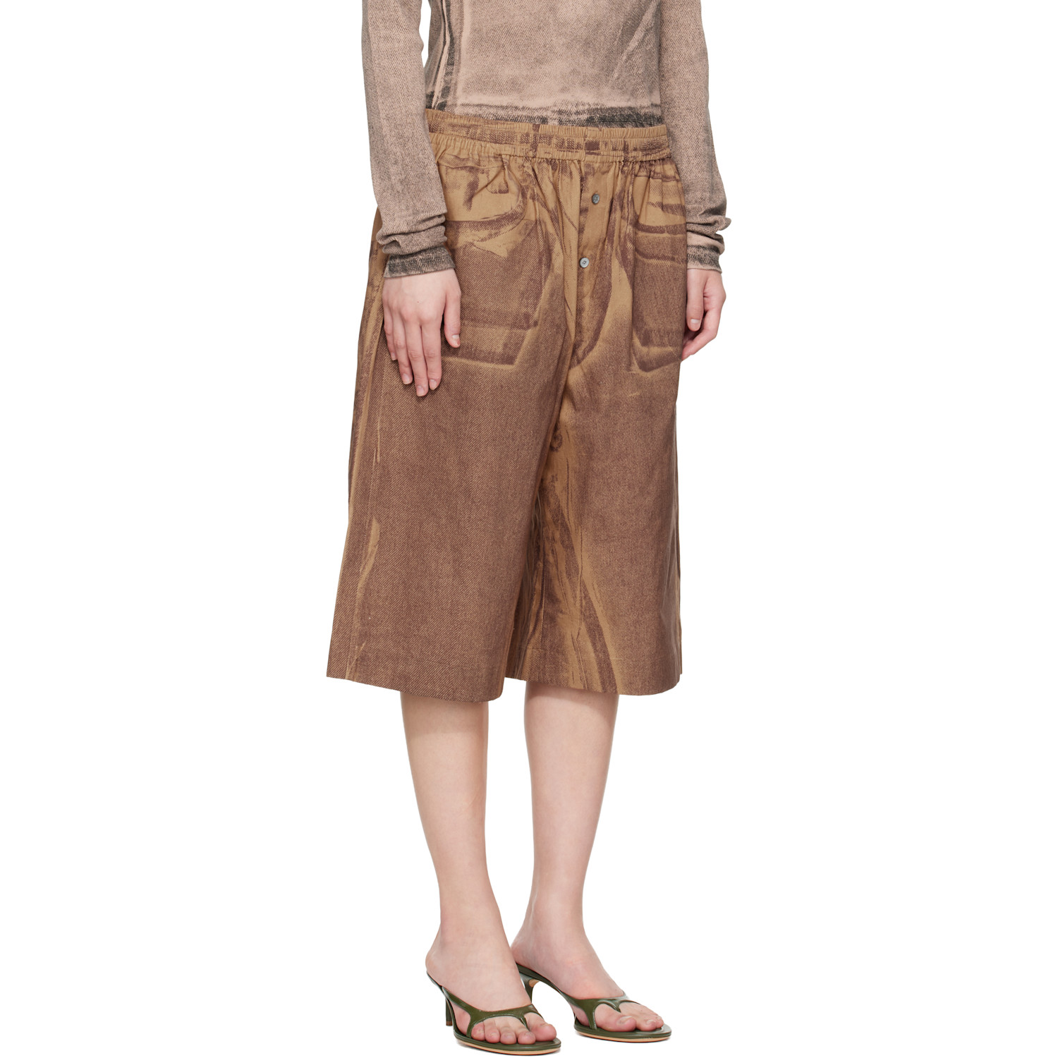  Acne Studios Tan Printed Shorts 