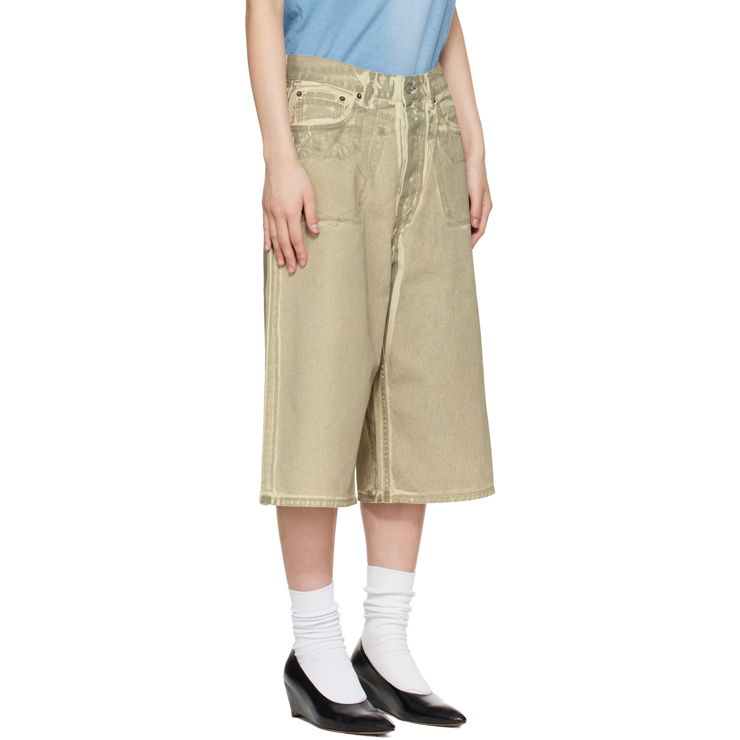  Acne Studios Beige Overdyed Denim Shorts 