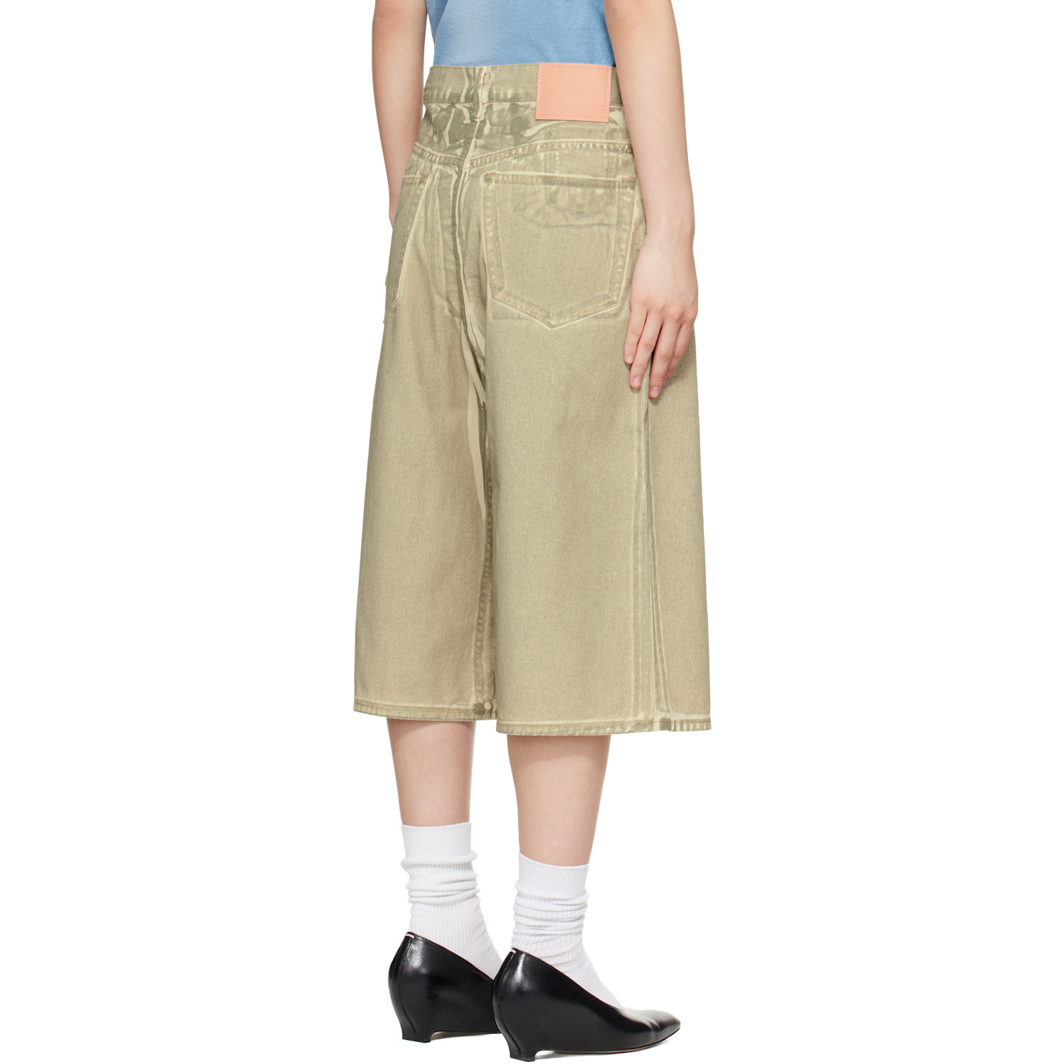  Acne Studios Beige Overdyed Denim Shorts 