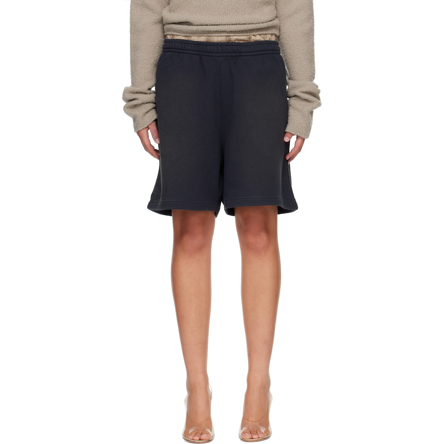 Acne Studios Black Vintage Fleece Shorts