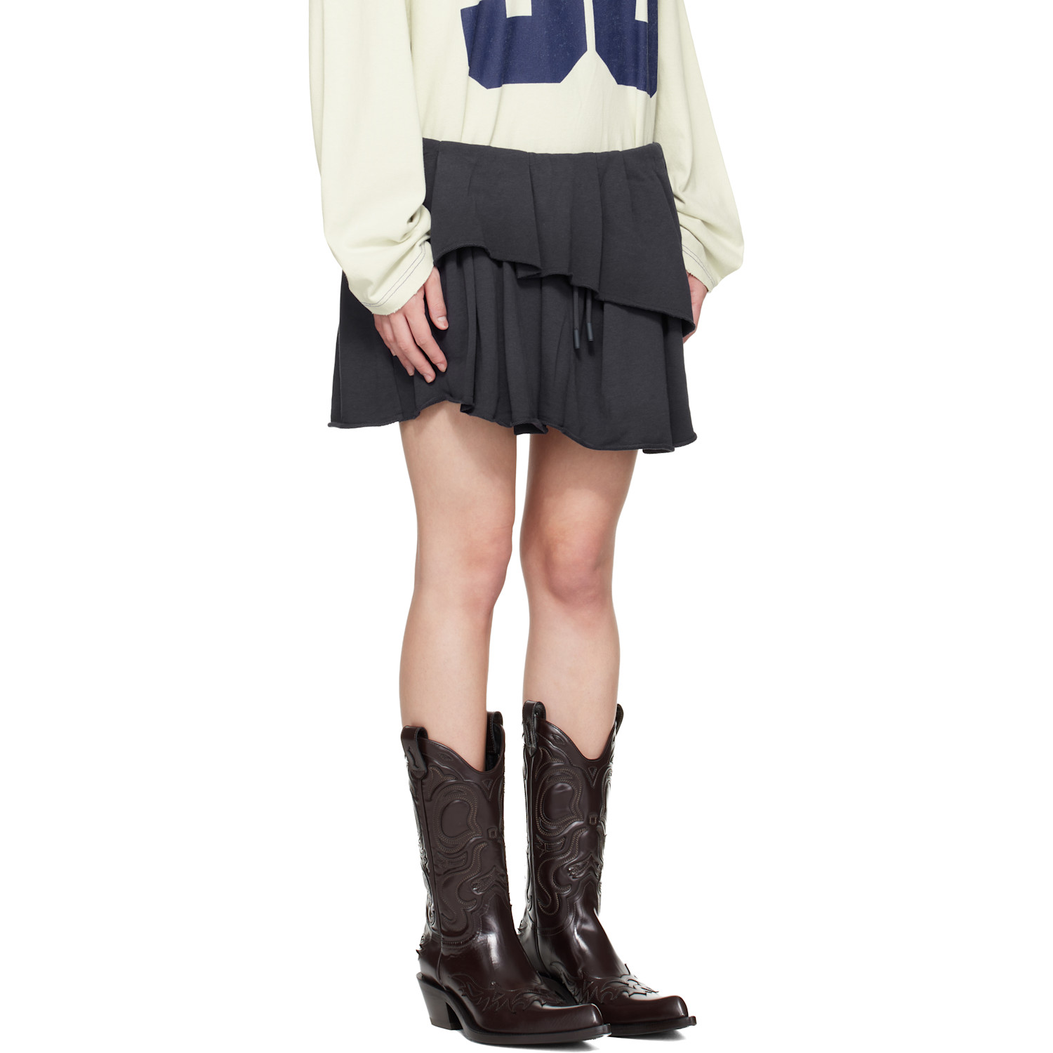  Acne Studios Navy Fleece Mini Skirt 