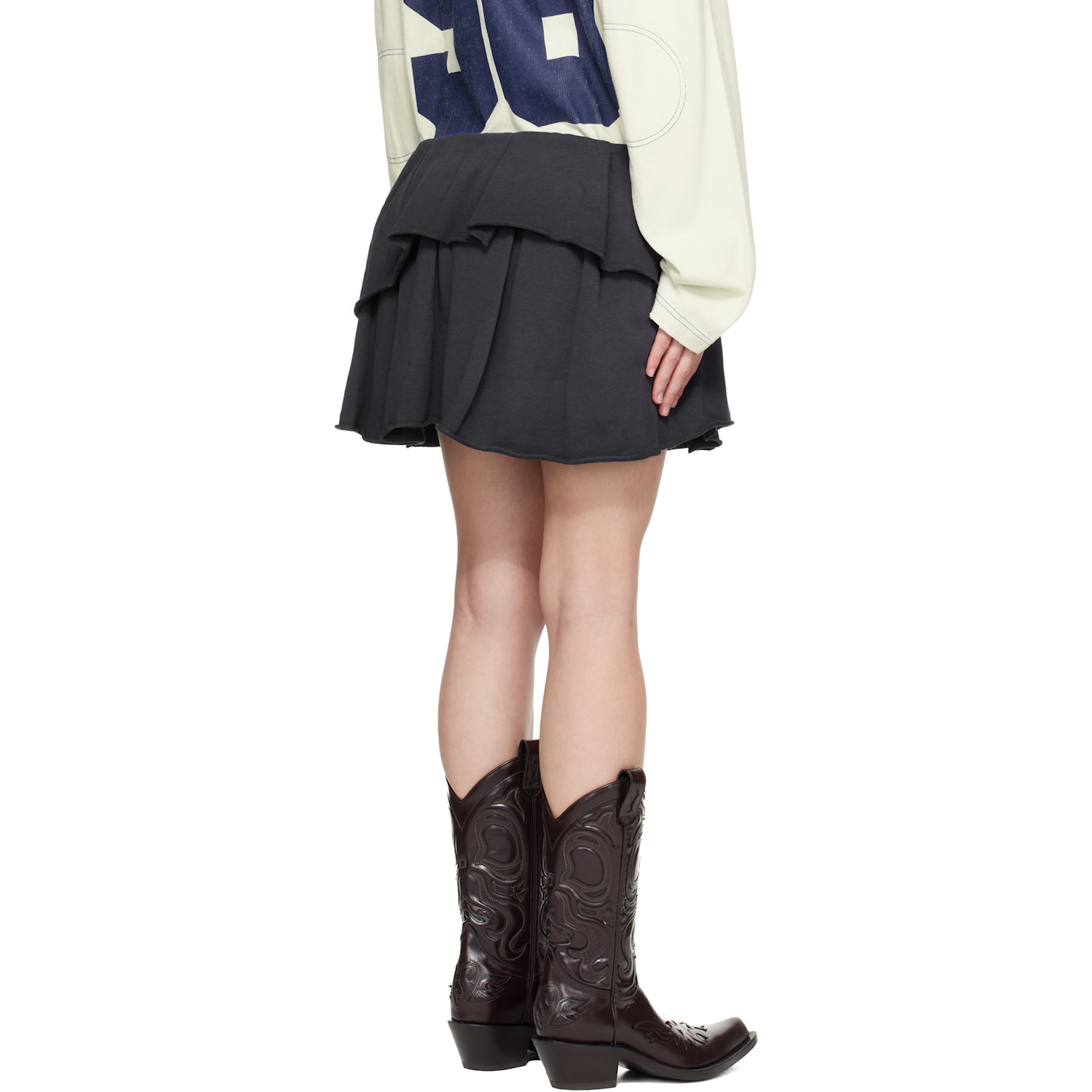  Acne Studios Navy Fleece Mini Skirt 