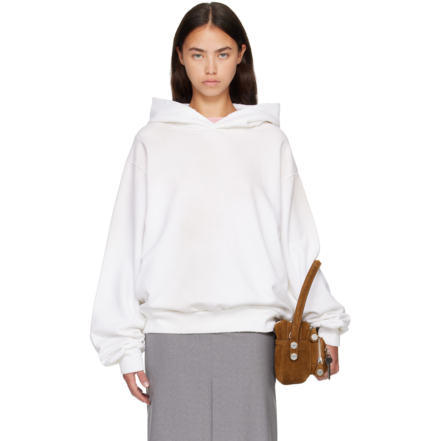 Acne Studios Off-White Fleece Logo Hoodie