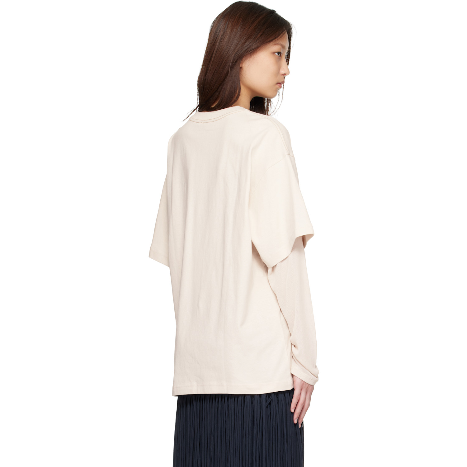  Acne Studios Beige Layered Graphic T-shirt 