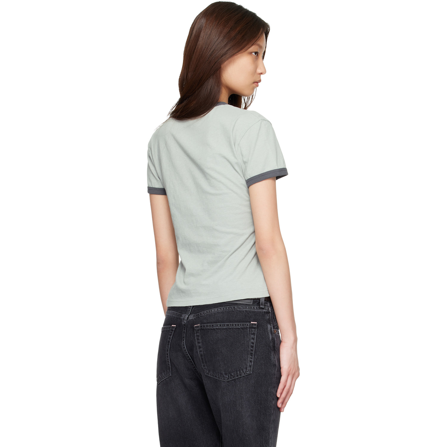  Acne Studios Gray Graphic Rose T-shirt 