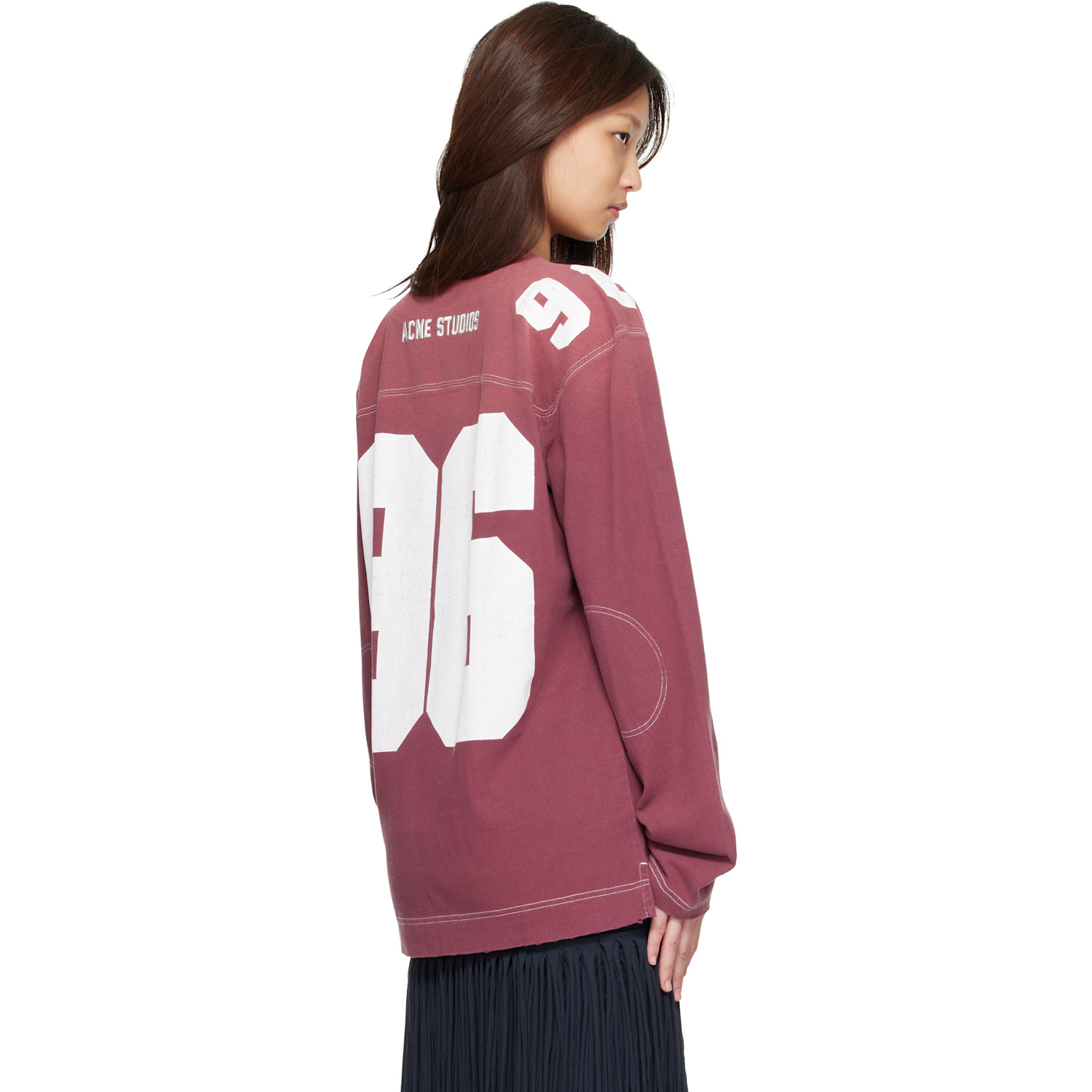  Acne Studios Red Logo Jersey T-shirt 