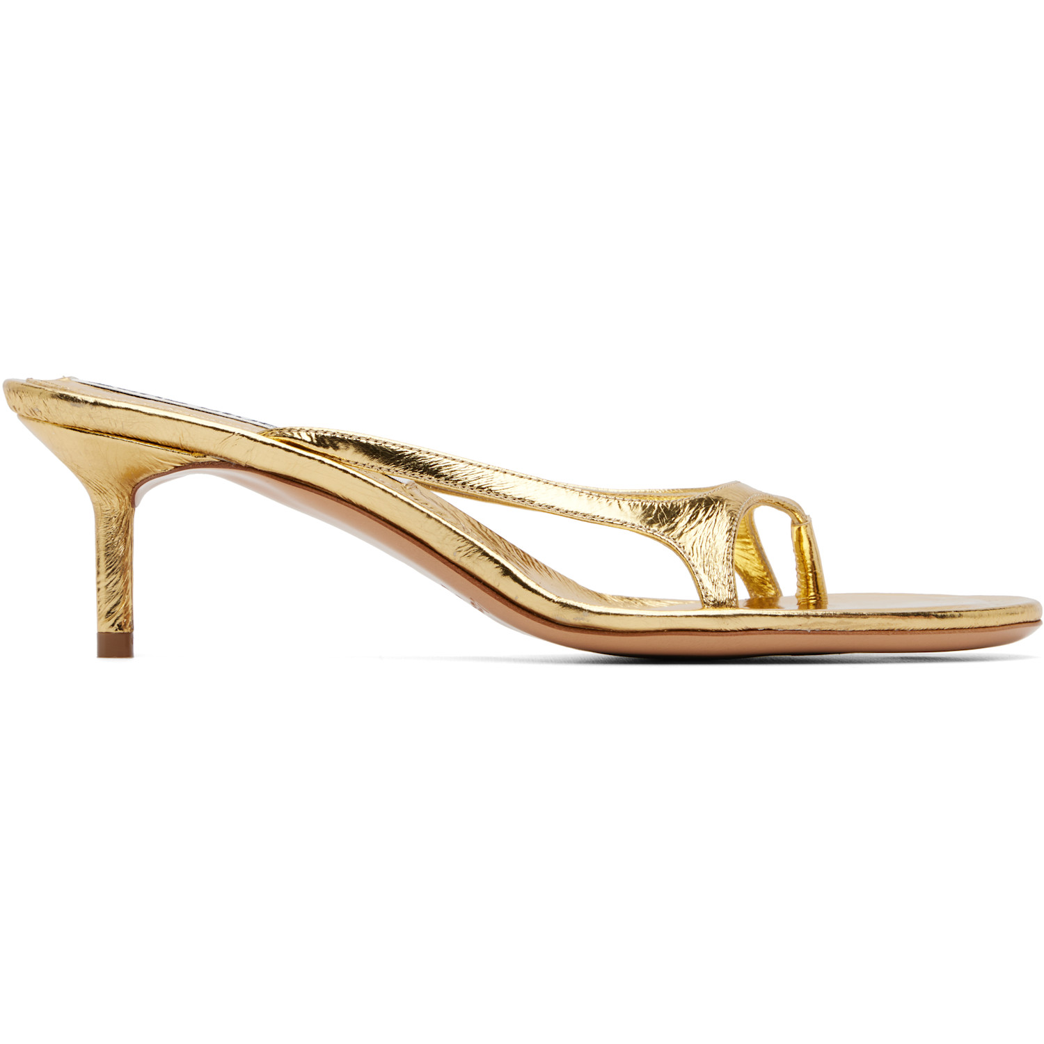 Acne Studios Gold Kitten Heeled Sandals
