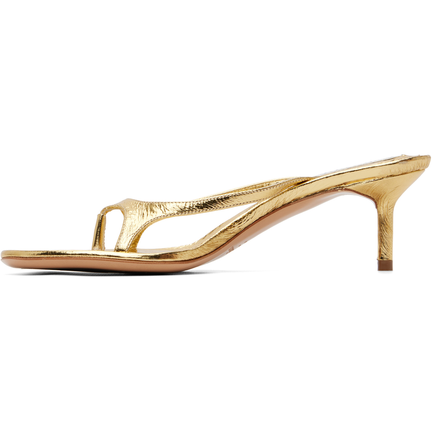 Acne Studios Gold Kitten Heeled Sandals 