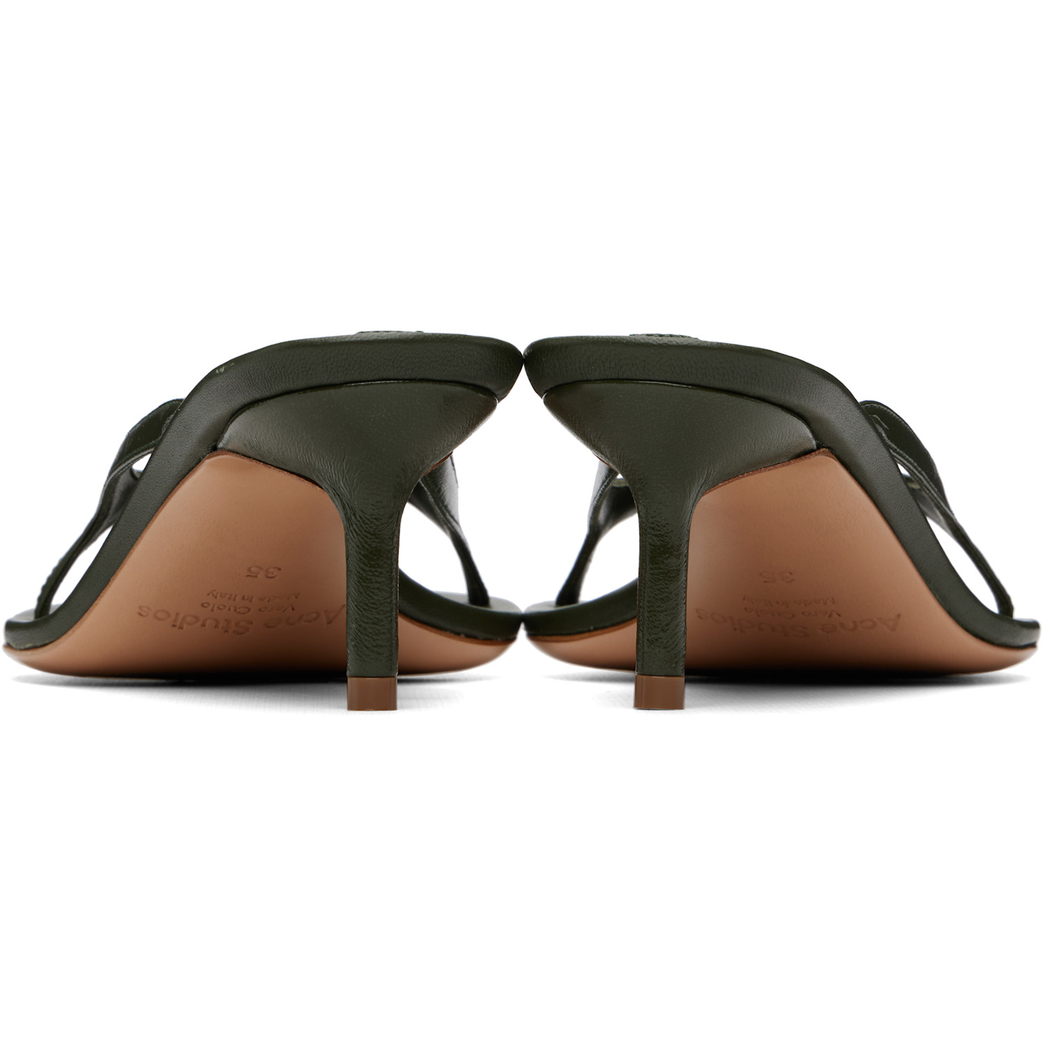  Acne Studios Khaki Kitten Heeled Sandals 