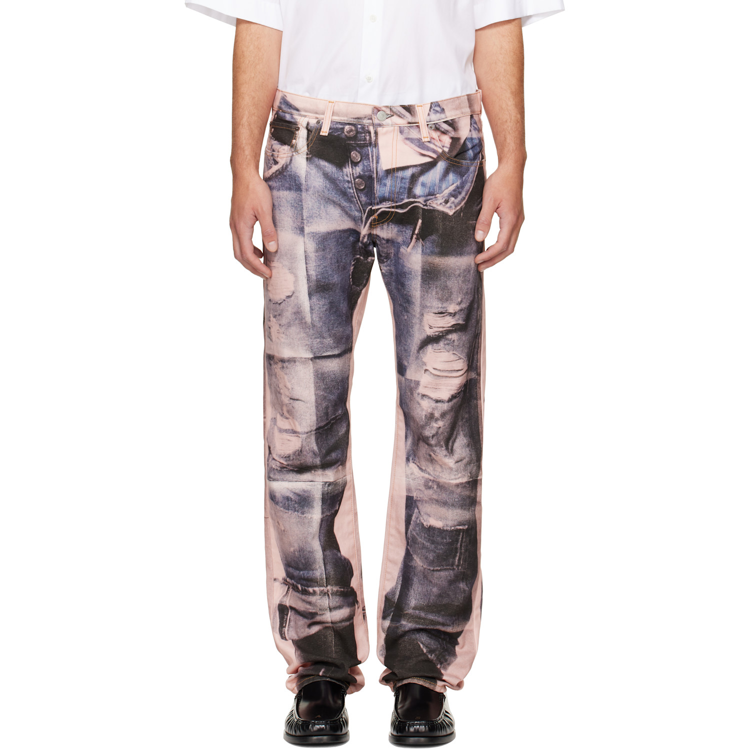 Acne Studios Pink Trompe-L'oeil 1996M Jeans