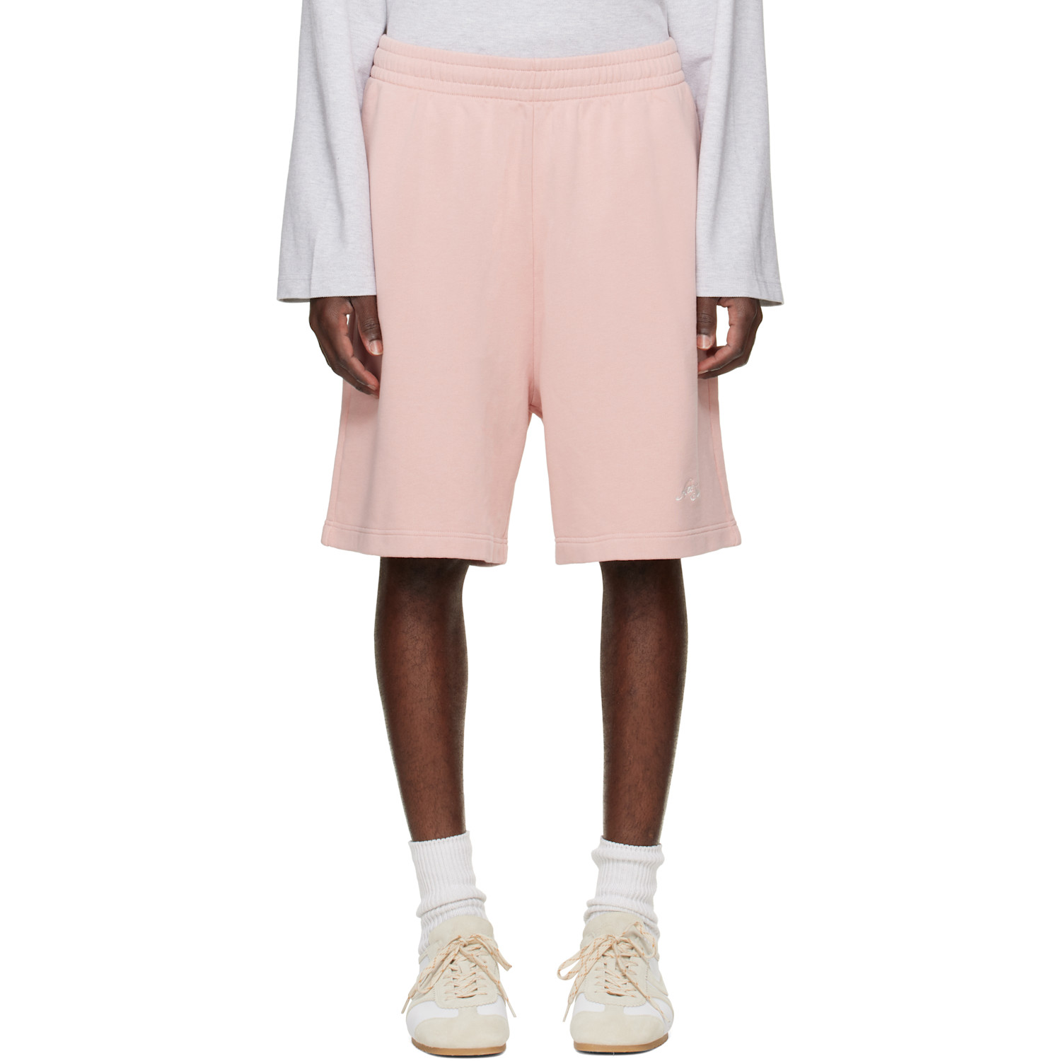 Acne Studios Pink Embroidered Logo Shorts