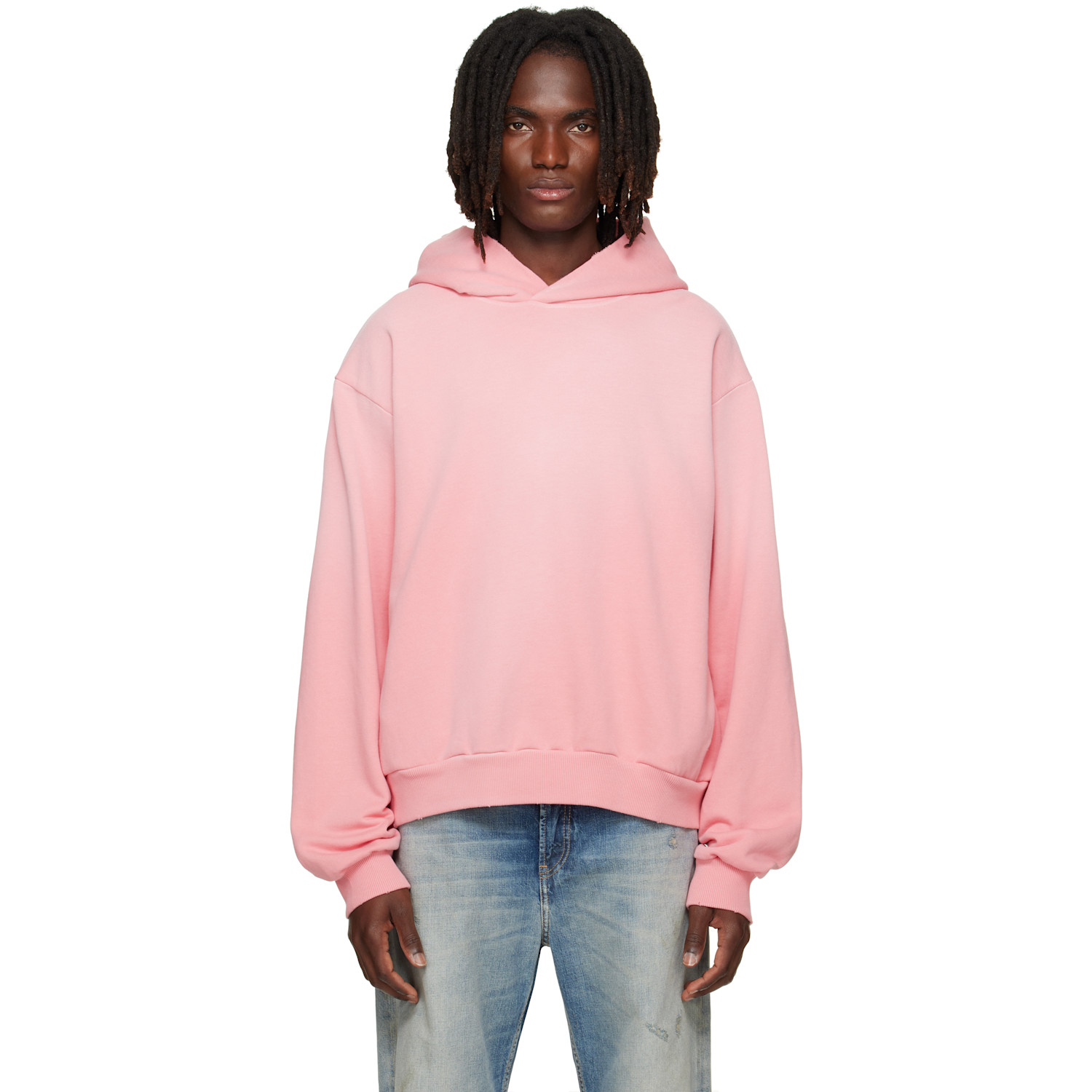 Acne Studios Pink Fleece Logo Hoodie