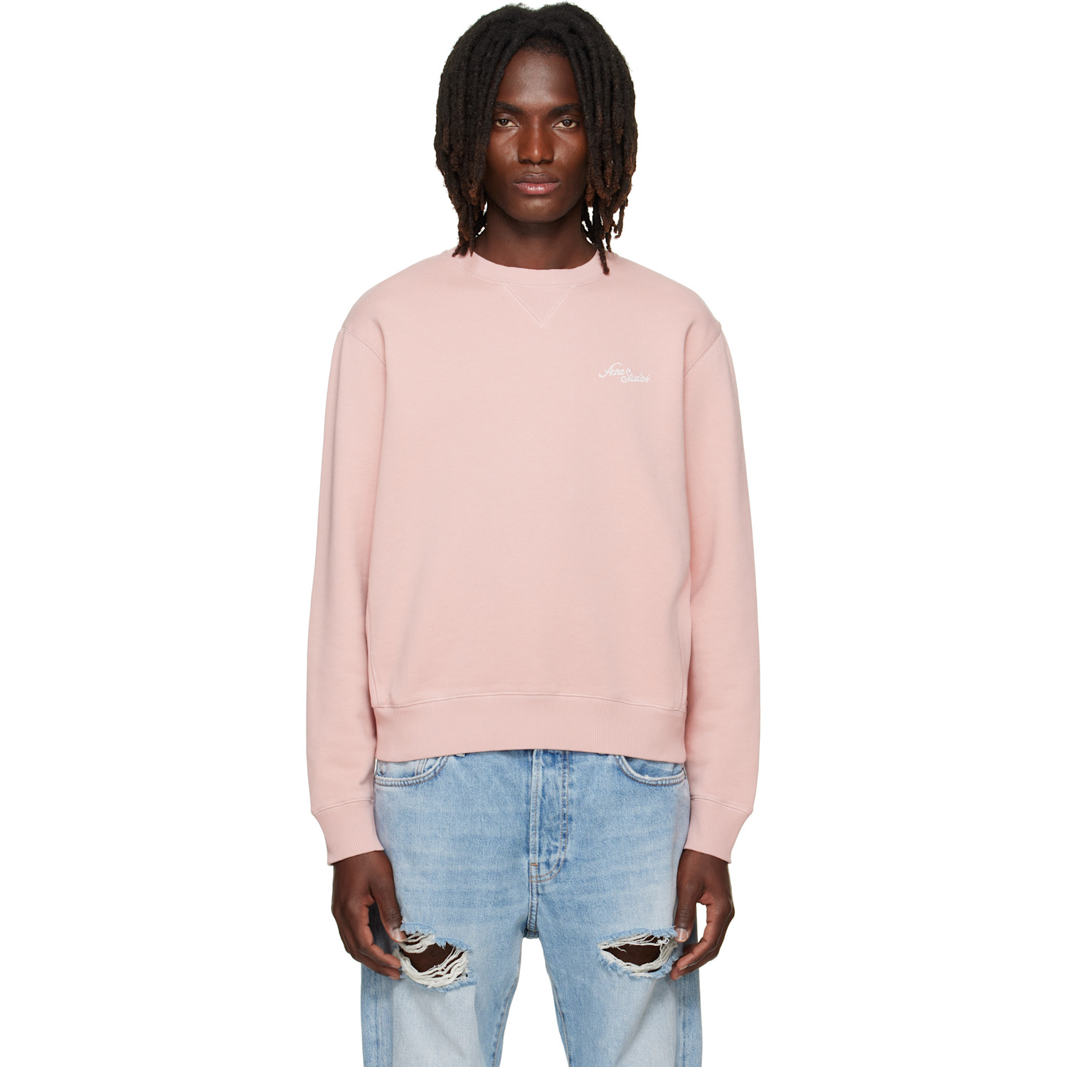 Acne Studios Pink Logo Fleece Sweatshirt