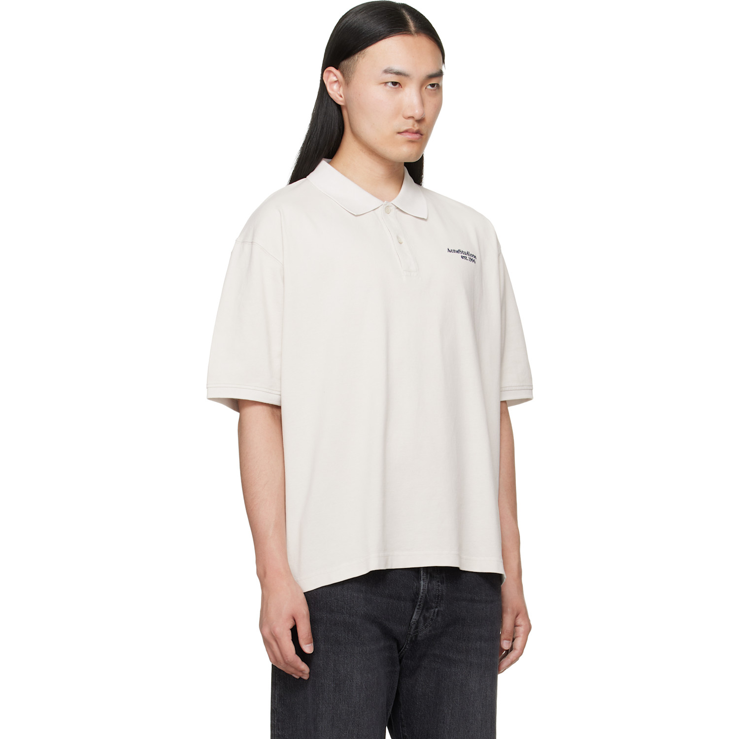  Acne Studios Off-white Washed Logo Polo 