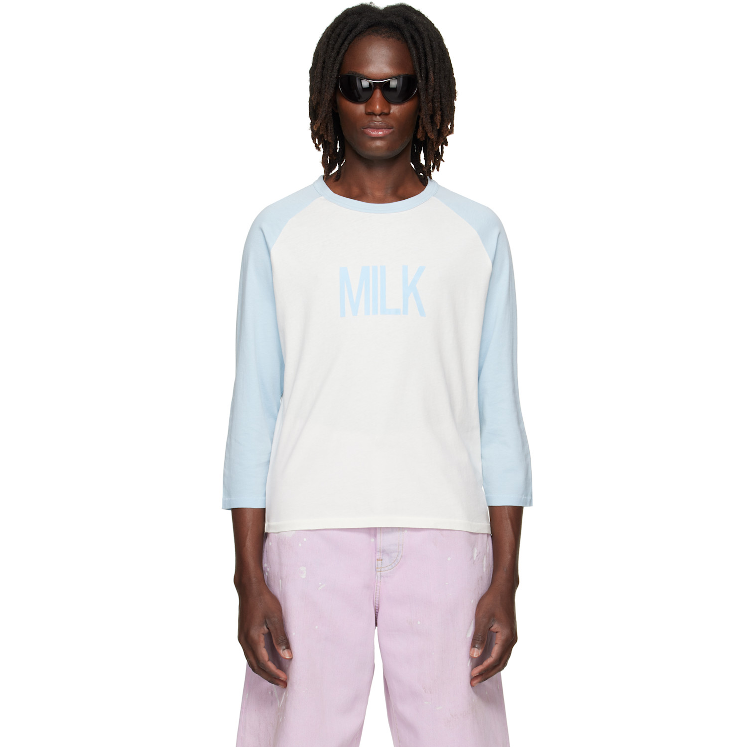 Acne Studios White & Blue Milk Graphic T-shirt