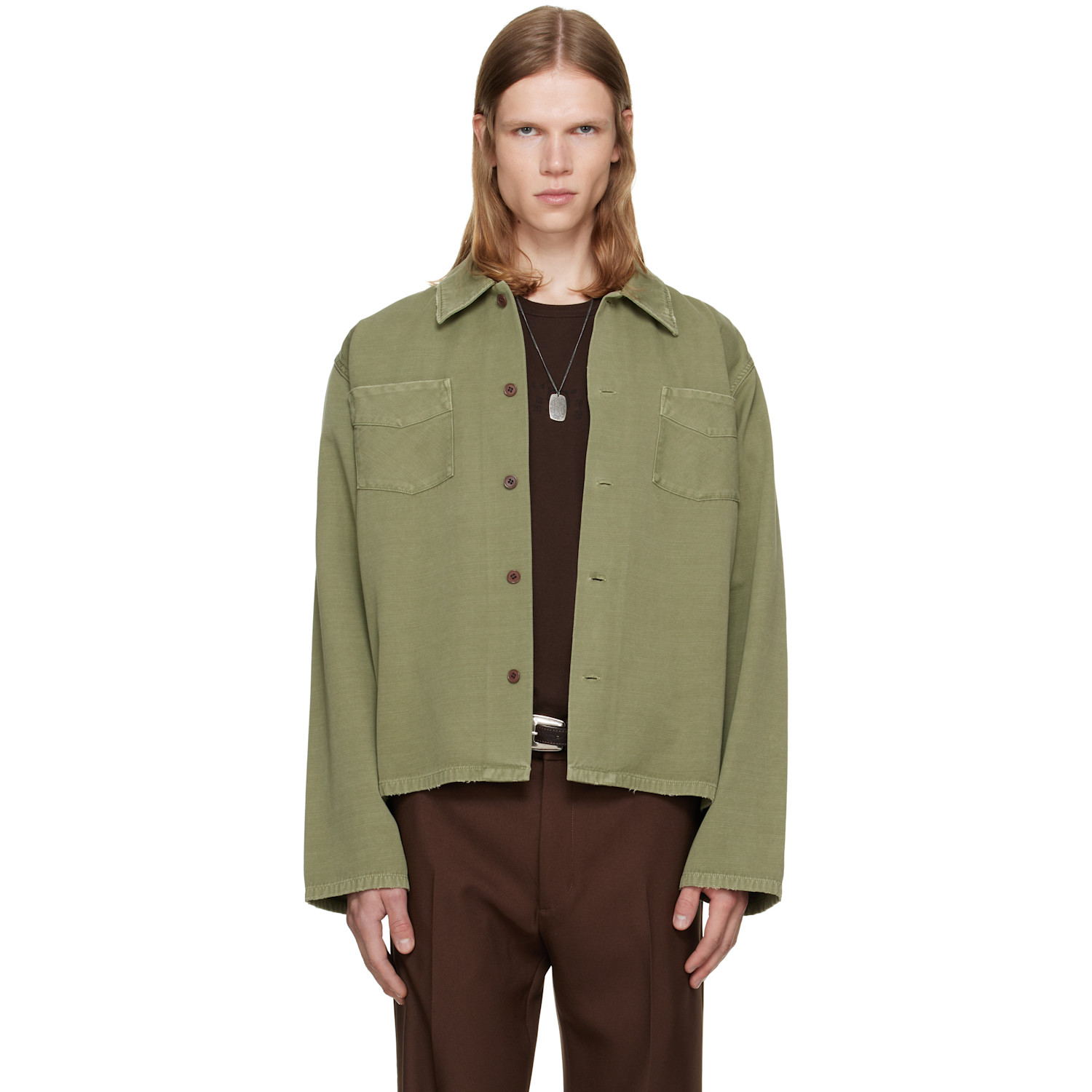 Stockholm (Surfboard) Club Green Garment Dyed Overshirt