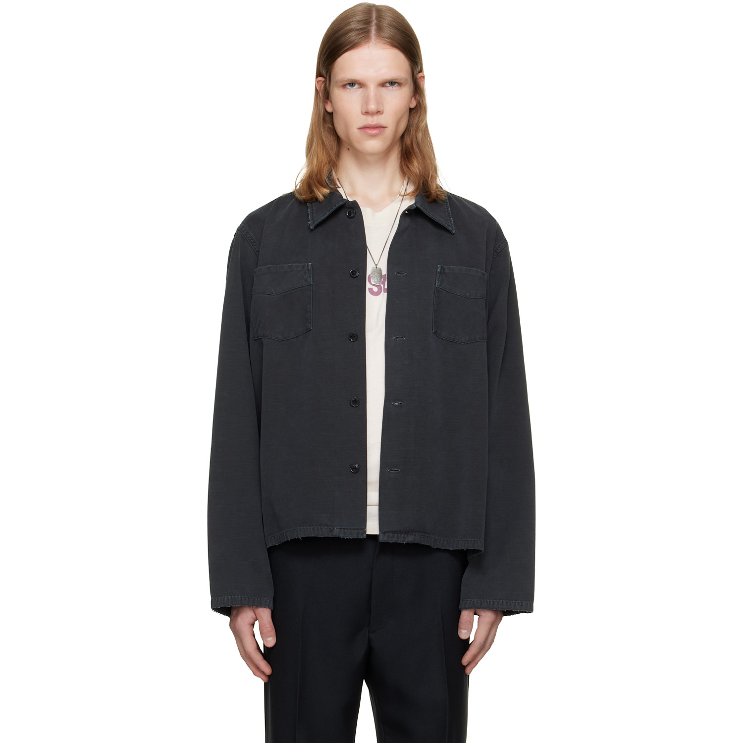 Stockholm (Surfboard) Club Black Garment Dyed Overshirt