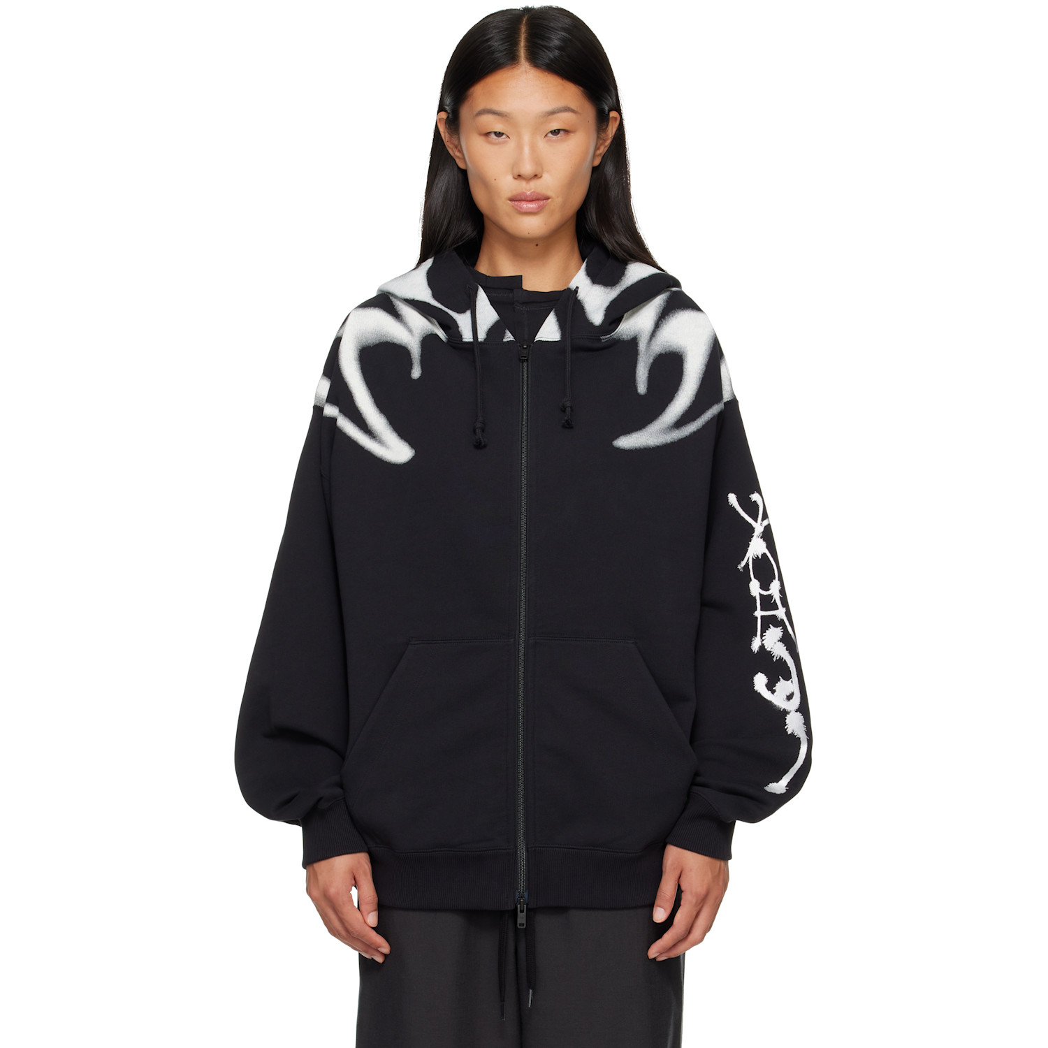 Y-3 Black Chito Edition 'Y-3' Graphic Zipper Hoodie