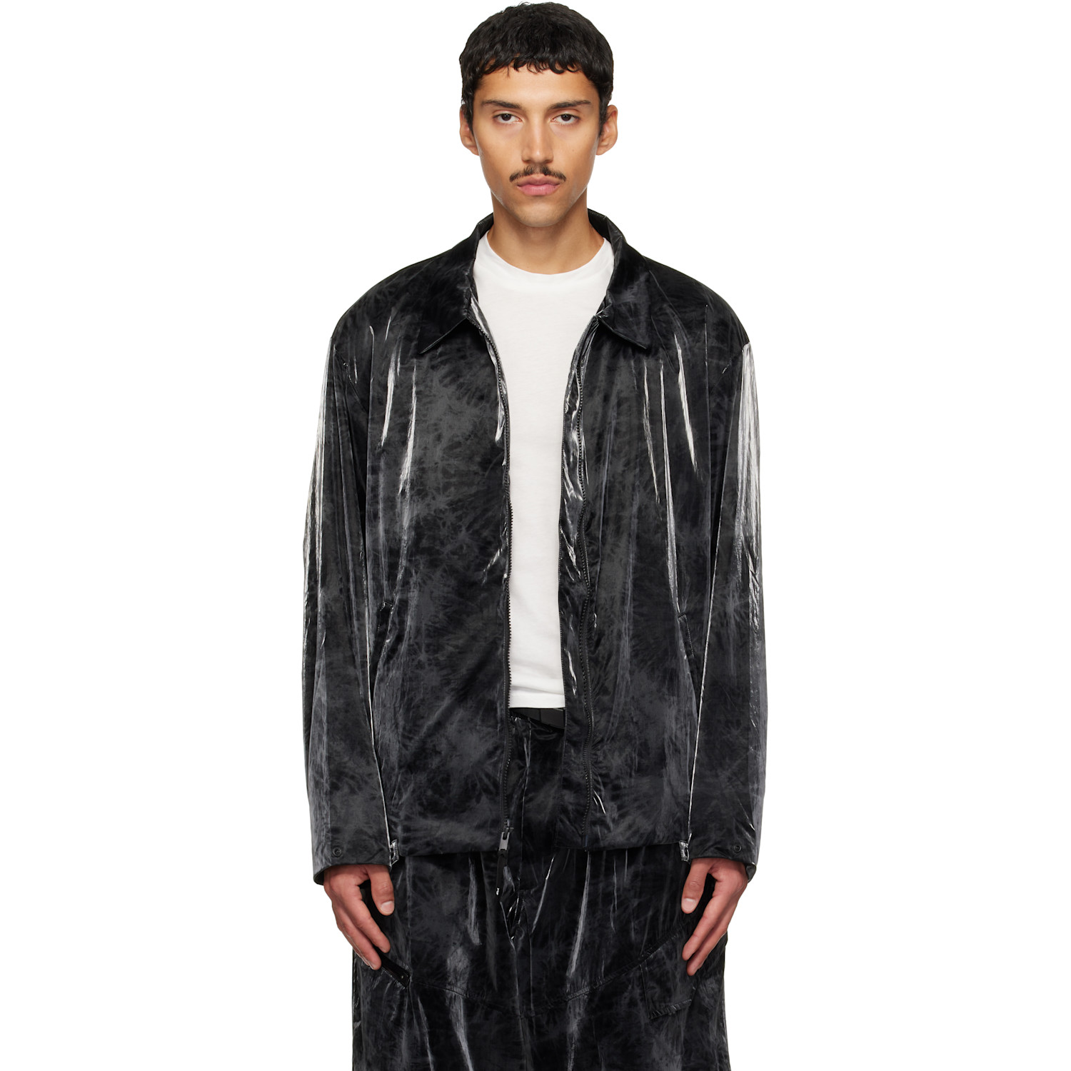 Y-3 Black Marble Nylon Blouson Jacket