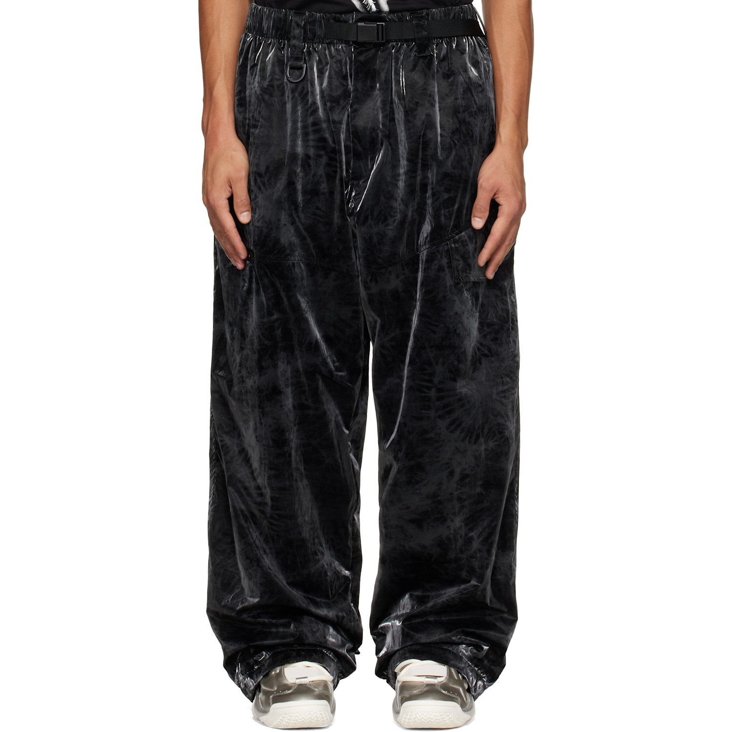 Y-3 Black Marble Nylon Tapered Cargo Pants