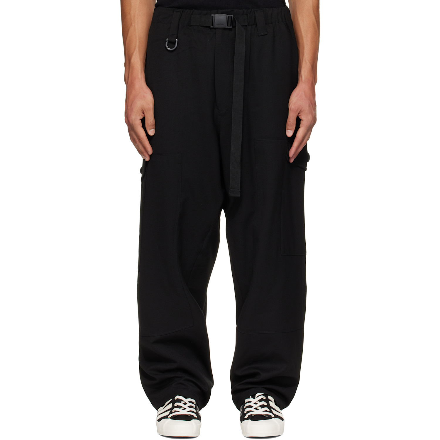Y-3 Black Wool Utility Cargo Pants