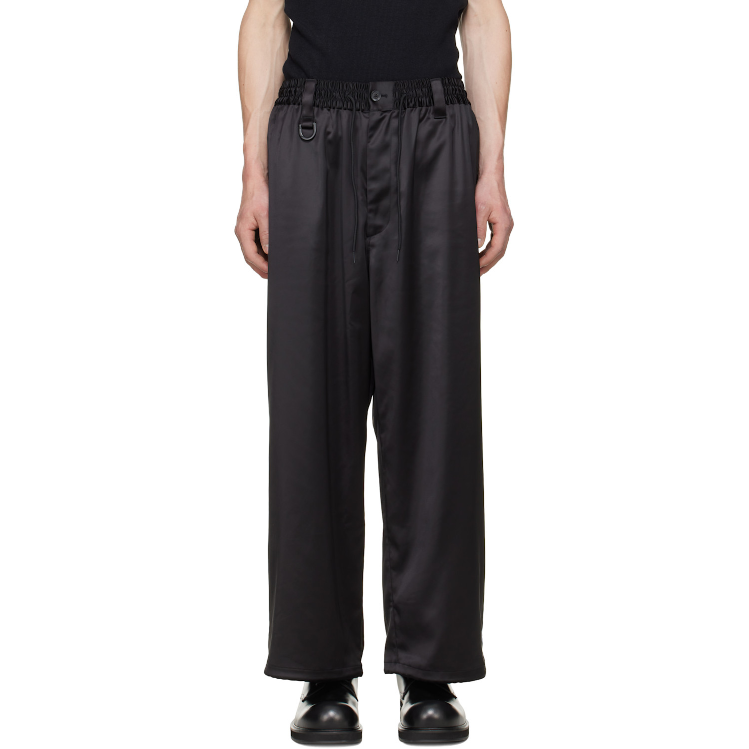 Y-3 Black Satin Gradient 3-Stripes Track Pants