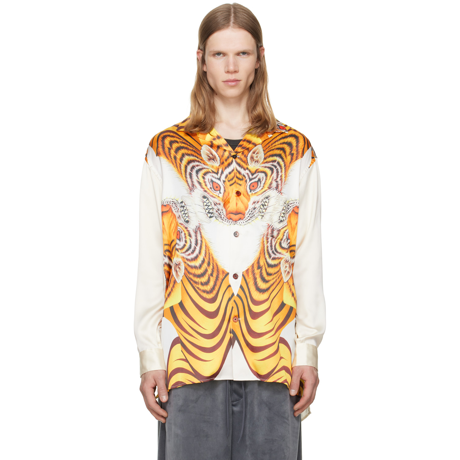 Y-3 Yellow Satin Graphic Shirt