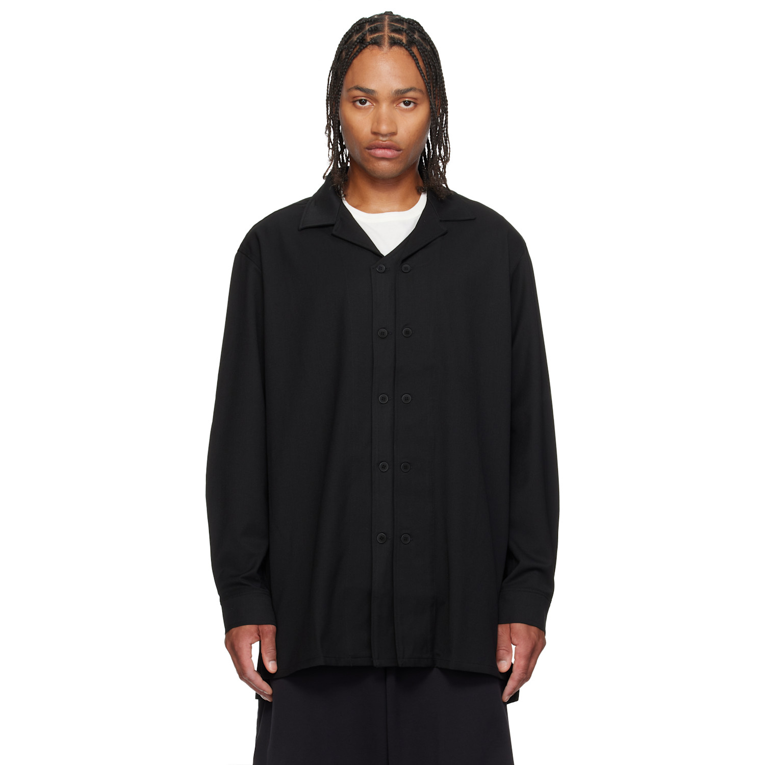 Y-3 Black Wool Adapt Overshirt