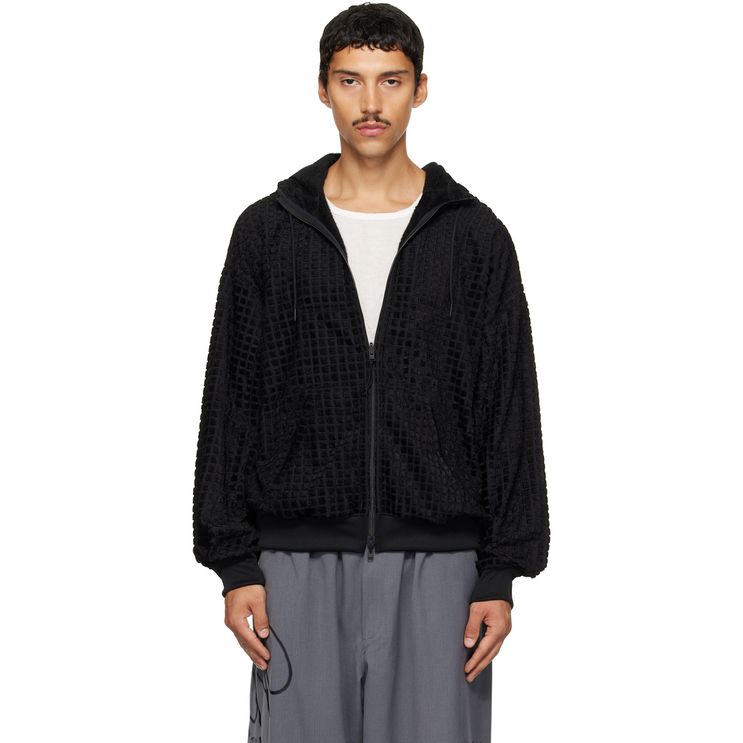 Y-3 Black Hooded Reversible Track Jacket
