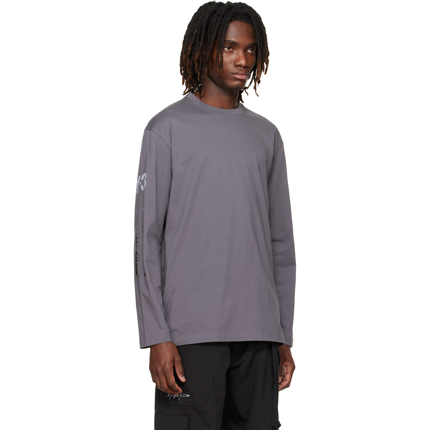  Y-3 Gray Mercedes-amg F1 Edition Chaos Logo T-shirt 