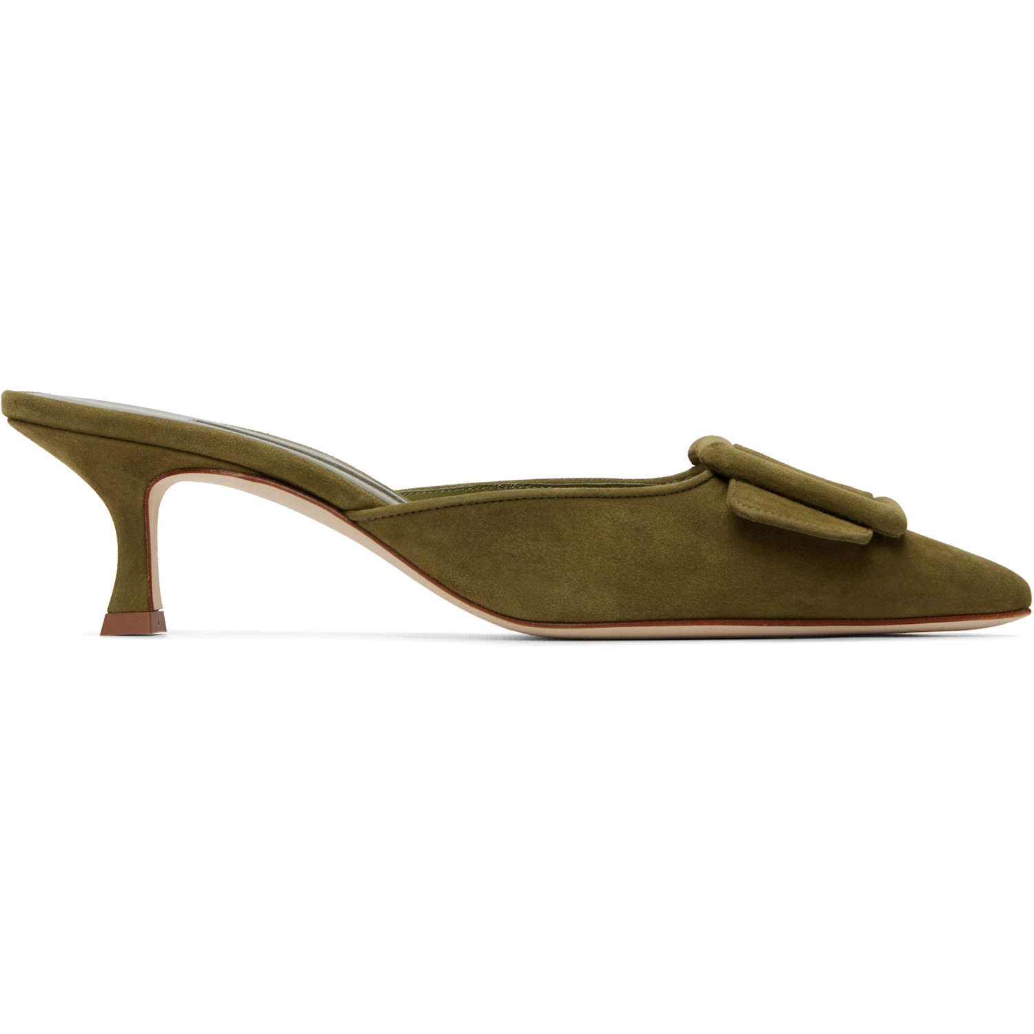 Manolo Blahnik Khaki Maysale Heels