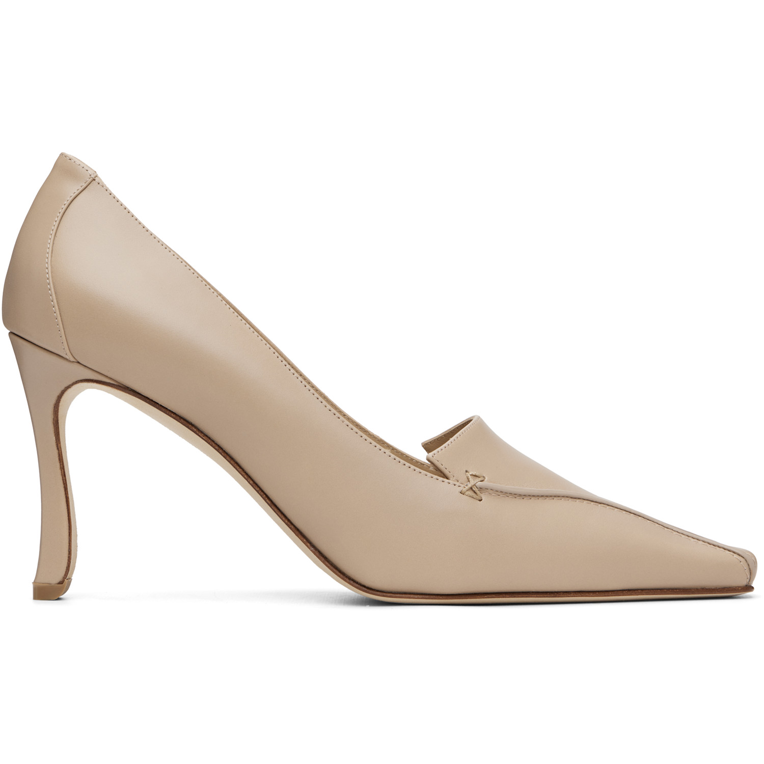 Manolo Blahnik Beige Cleofelo Calf Leather Heels