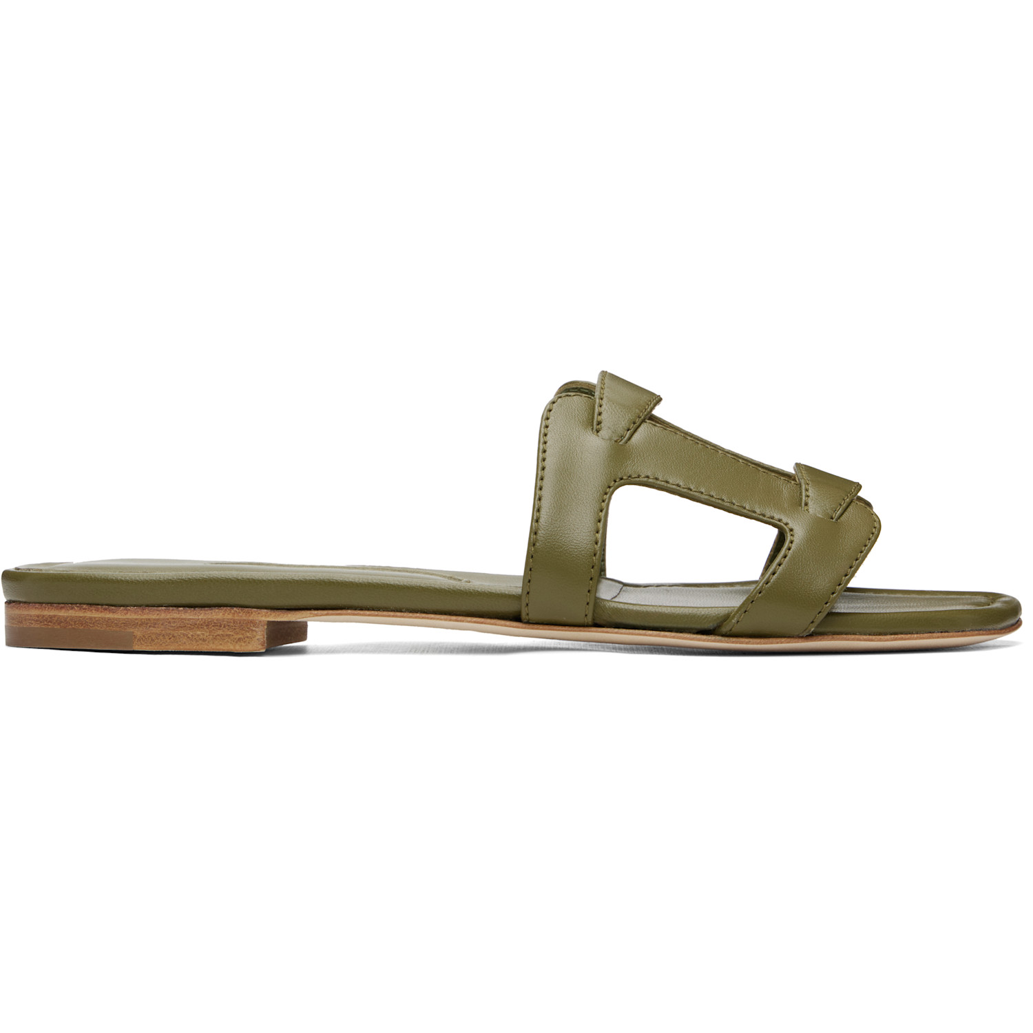 Manolo Blahnik Brown Grellanuflat Nappa Leather Flat Sandals