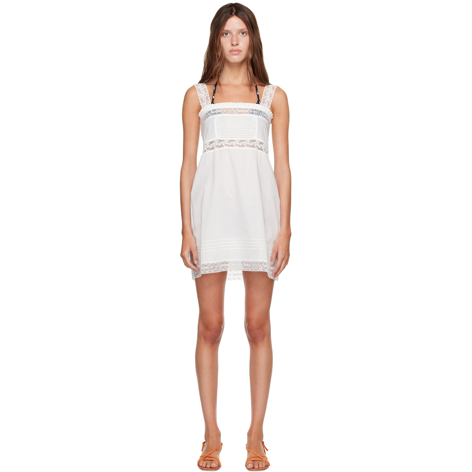 GANNI White Cotton Minidress