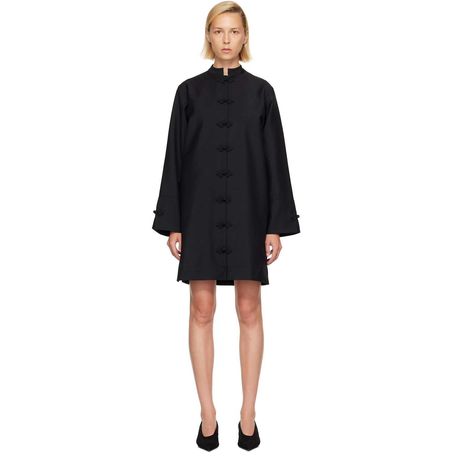 Róhe Black Pankou Closure Minidress