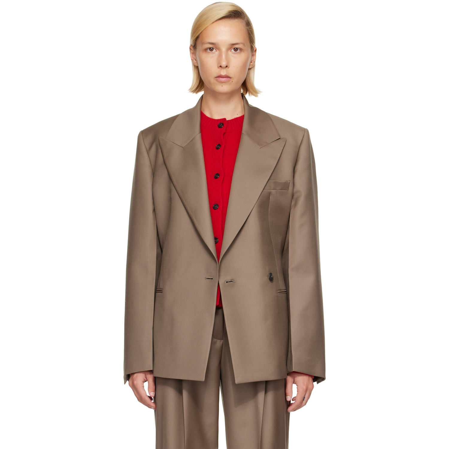 Róhe Taupe Hourglass Shaped Blazer