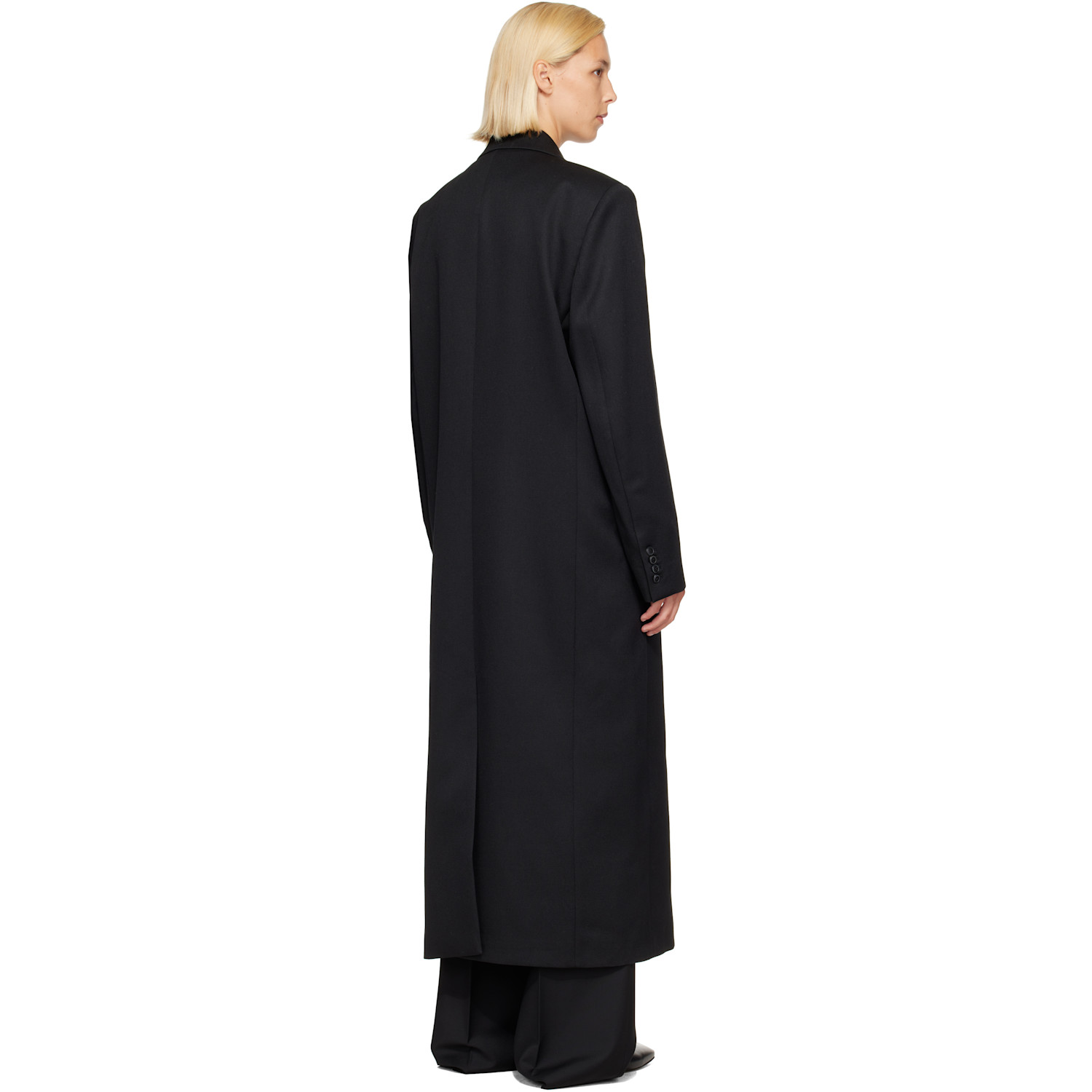 Rohe Black Double Breasted Tailored Coat In Multi