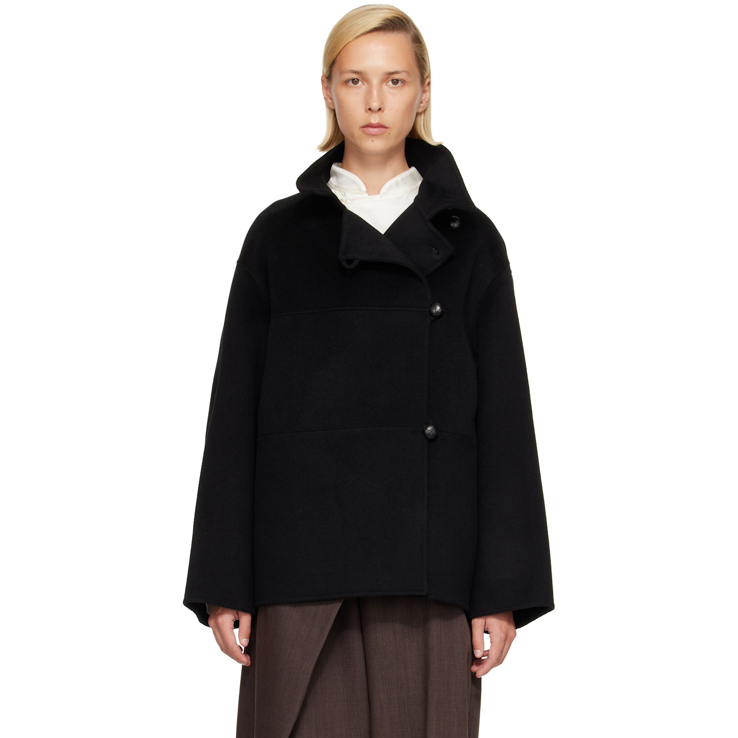 Rohe Black Double-faced Wool Jacket In 001_308 Black