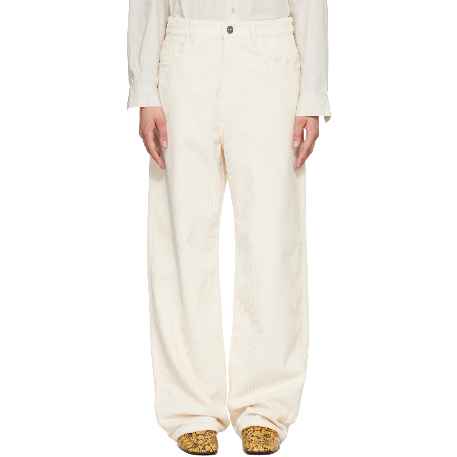 Róhe Off-White Bruun Signature Baggy Corduroy Trousers
