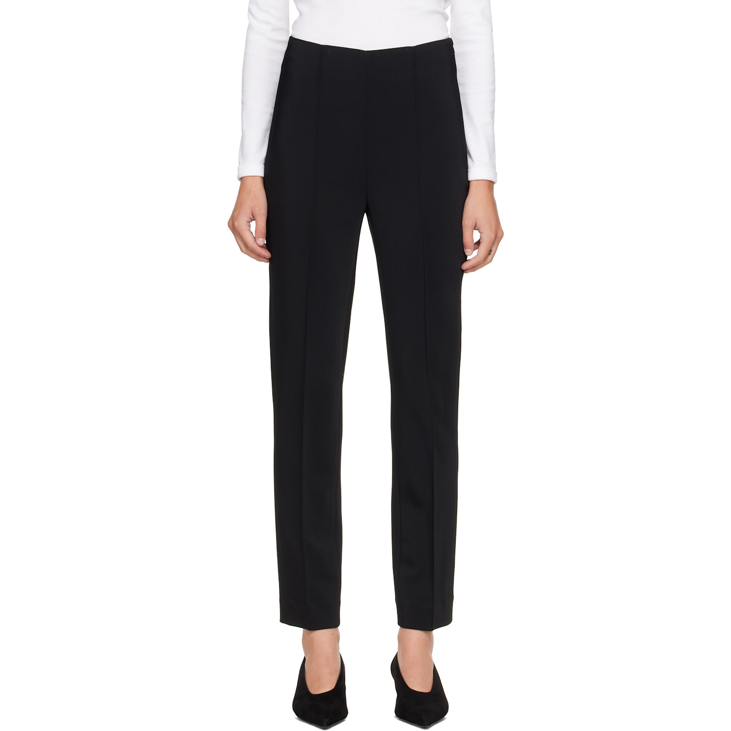 Róhe Black Cigarette Leg Trousers