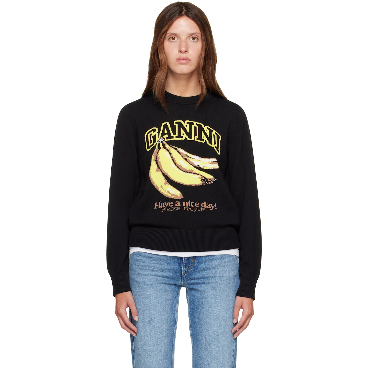GANNI Black Banana Sweater