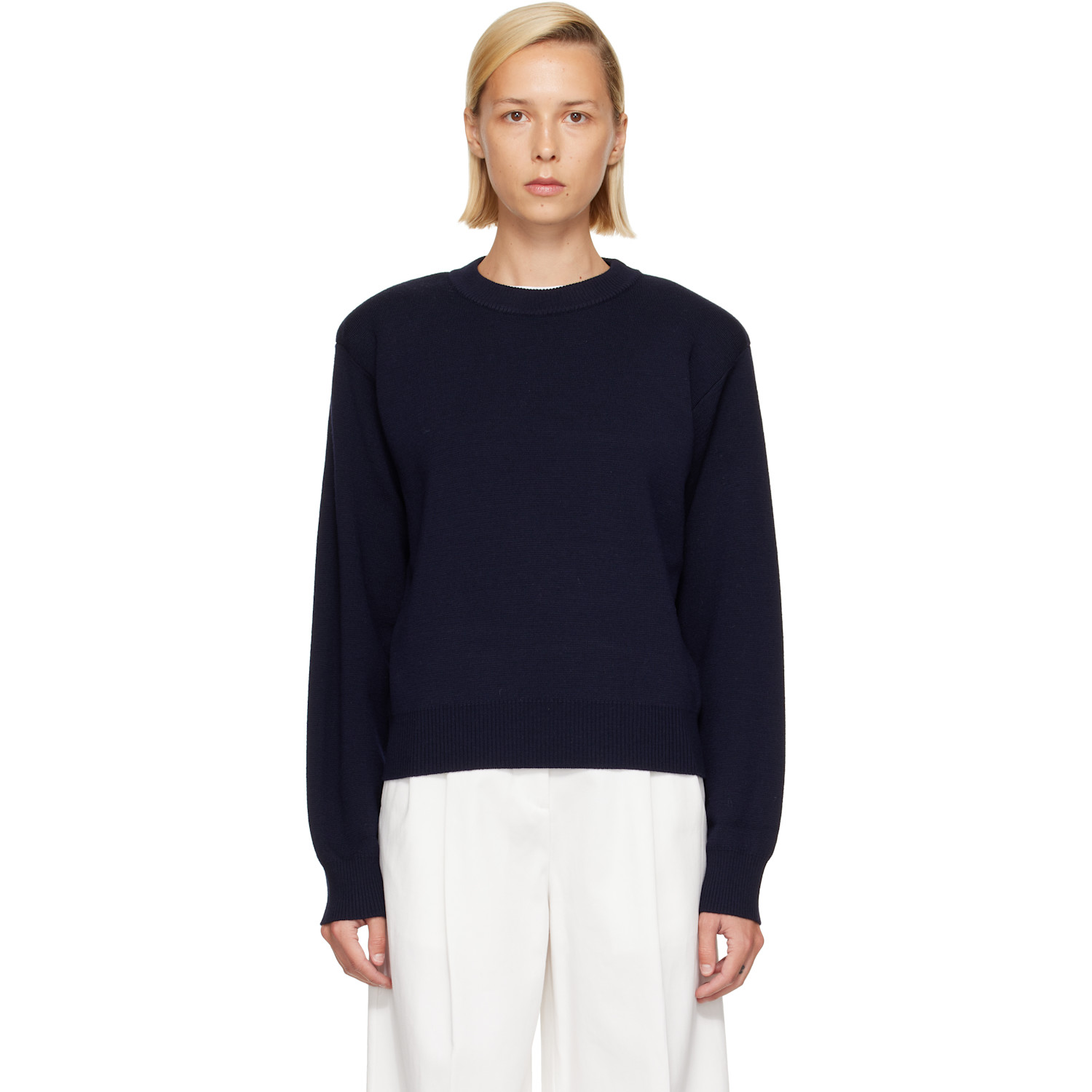 Rohe Fine-knit Long-sleeve Sweater In 410_322 Navy